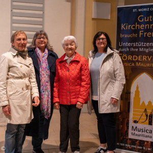 Ehrungen für langjährige Mitgliedschaft im Förderverein Musica Mauritiana e. V.: Ute Schmidt, Silvia Reiter, Susanne Stammberger, Isabell Hauck